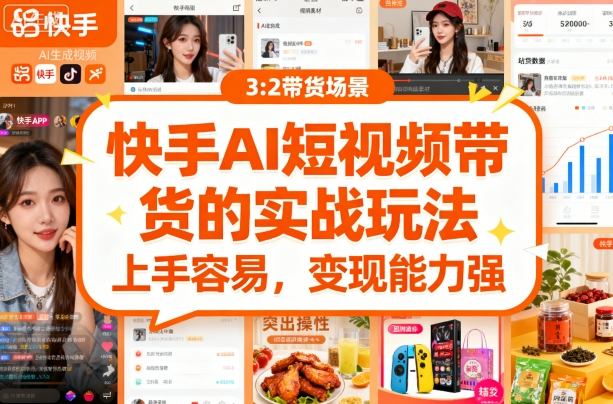 快手ai短视频带货的实战玩法,上手容易,变现能力强-阳知网创资源库