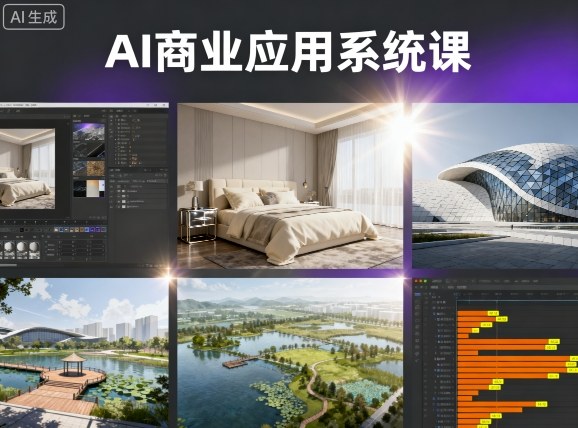 AI商业应用系统课,室内-软装-建筑-景观,智能设计+效果图+动画画实战-阳知网创资源库