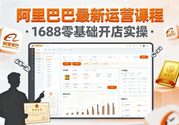 阿里巴巴最新运营课程,1688零基础开店实操-阳知网创资源库
