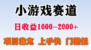 最新小游戏赛道,日收益1k-2k+,项目稳定上手快门槛低,在家就可以自己创业【揭秘】-阳知网创资源库