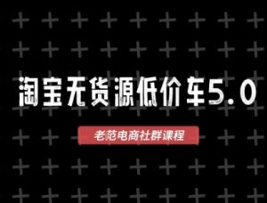淘宝无货源价车5.0,2025最新VIP淘宝无货源课程,1688代发,蓝海选品,零成本创业首选(更新)-阳知网创资源库