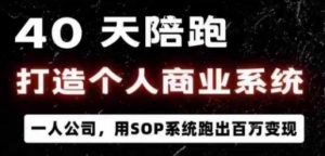 40天陪跑打造个人商业系统,一人公司,用SOP系统跑出百W变现-阳知网创资源库