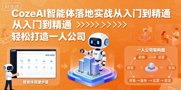 CozeAI智能体落地实战从入门到精通,轻松打造一人公司-阳知网创资源库