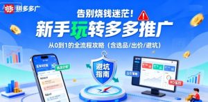 告别烧钱迷茫！新手玩转多多推广：从0到1的全流程攻略（含选品/出价/避坑）-阳知网创资源库