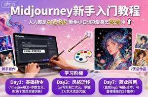 midjourney新手入门教程:人人都是AI艺术家,新手小白也能变身艺术大师-阳知网创资源库
