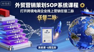 外贸营销策划SOP系统课程,打开跨境电商企业线上营销任督二脉-阳知网创资源库