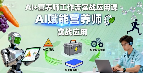 AI+营养师工作流实战应用课,AI赋能营养师-阳知网创资源库