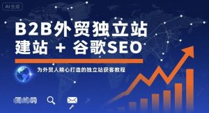 B2B外贸独立站建站+谷歌SEO,为外贸人精心打造的独立站获客教程-阳知网创资源库