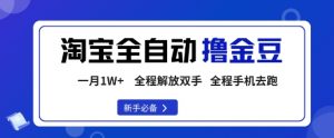 淘宝菜鸟全自动撸金豆，轻松月入1W+，全程手机去跑，操作简单【揭秘】-阳知网创资源库