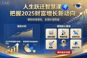 人生跃迁智慧课,把据2025财富增长新动向-阳知网创资源库