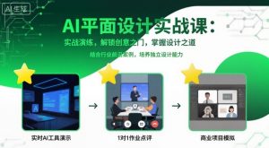 AI平面设计实战课,实战演练,解锁创意之门,掌握设计之道-阳知网创资源库