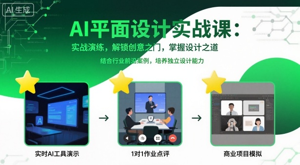 AI平面设计实战课,实战演练,解锁创意之门,掌握设计之道-阳知网创资源库