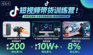 短视频带货训练营，抖音带货课程+抖音带货数据挖掘+精准获客解决方案-阳知网创资源库