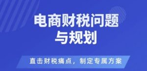 电商企业财税风险与规避,直击财税痛点,制定专属方案-阳知网创资源库
