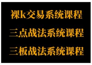 裸K体系、三点体系、三板体系三套系统课程,从基础到进阶,助力交易者构建系统化交易思路-阳知网创资源库