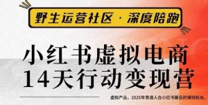 小红书虚拟电商14天变现训练营3.0,虚拟产品,2025年普通人在小红书最后的搞钱机会-阳知网创资源库
