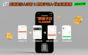 抖音发行人计划全新野路子玩法,随时随地,只要有手机,就能操作,日入1k+【揭秘】-阳知网创资源库