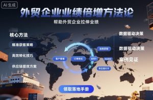 外贸企业业绩倍增方法论,帮助外贸企业拉伸业绩-阳知网创资源库