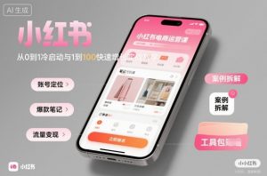 小红书电商运营课:从0到1冷启动与1到100快速增长实战教学-阳知网创资源库