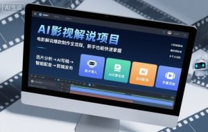 AI影视解说项目,电影解说爆款制作全流程,新手也能快速掌握-阳知网创资源库