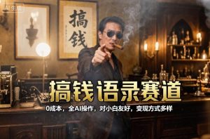 搞钱语录赛道，0成本，全AI操作，对小白友好，变现方式多样-阳知网创资源库