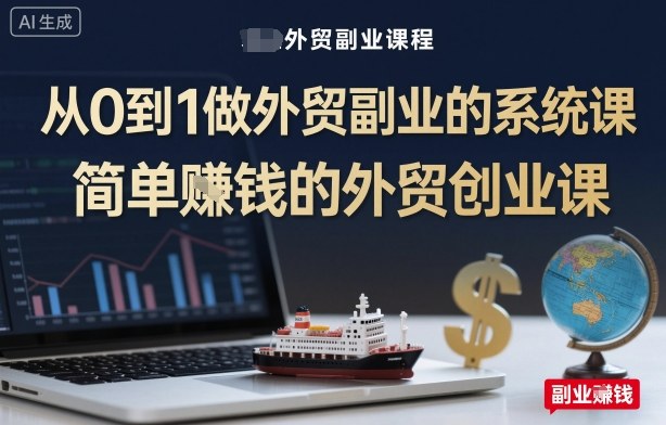 从0到1做外贸副业的系统课,简单賺钱的外贸创业课-阳知网创资源库