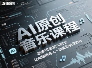 AI原创音乐课程,在家可做的Ai副业,让Ai给所有人一次新的创业机会-阳知网创资源库