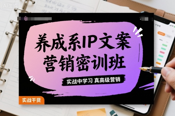 养成系IP文案营销密训班,实战中学习真高级营销-阳知网创资源库