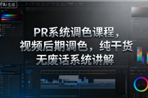 PR系统调色课程,视频后期调色,纯干货无废话系统讲解-阳知网创资源库