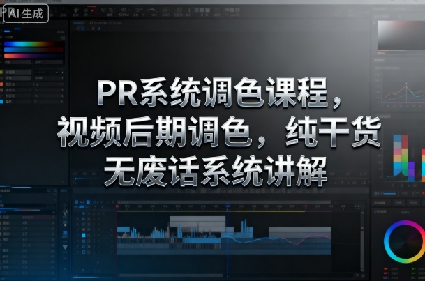 PR系统调色课程,视频后期调色,纯干货无废话系统讲解-阳知网创资源库