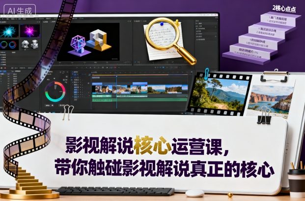 影视解说核心运营课,带你触碰影视解说真正的核心-阳知网创资源库