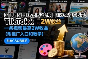 国际版醒图Hypic拉新项目TikTok推广教学,一条视频最高2W收益(附推广入口和教学)-阳知网创资源库