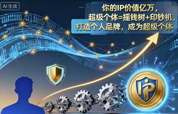 你的IP价值亿万,超级个体=摇钱树+印钞机,打造个人品牌,成为超级个体-阳知网创资源库