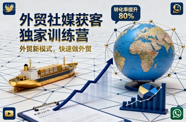 外贸社媒获客独家训练营,外贸新模式,快速做外贸-阳知网创资源库