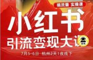 小红书引流变现7月线下大课，一次性讲透小红书笔记、矩阵、投放、引流、转化的全流程SOP-阳知网创资源库