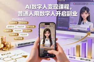 AI数字人变现课程,普通人用数字人开启副业-阳知网创资源库