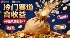 公众号冷门赛道，用AI做情感漫画，7天开通流量主，操作简单，小白可玩-阳知网创资源库