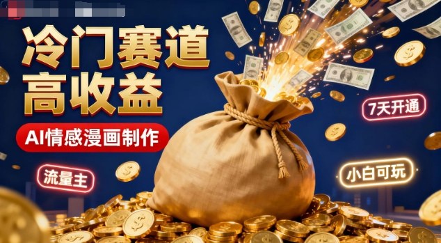 公众号冷门赛道,用AI做情感漫画,7天开通流量主,操作简单,小白可玩-阳知网创资源库