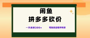 闲鱼拼多多砍价项目,全网最新玩法,一天保底3张+,零成本光用手机就可以【揭秘】-阳知网创资源库