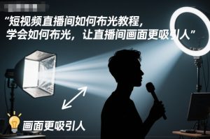 短视频直播间如何布光教程,学会如何布光,让直播间画面更吸引人-阳知网创资源库