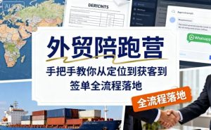 外贸陪跑营,手把手教你从定位到获客到签单全流程落地-阳知网创资源库