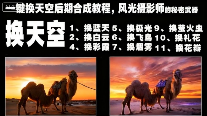 一键换天空后期合成教程，风光摄影师的秘密武器-阳知网创资源库