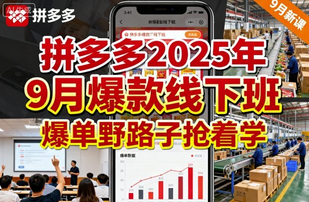 拼多多2025年9月爆款线下班，爆单野路子抢着学-阳知网创资源库