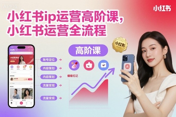 小红书ip运营高阶课,小红书运营全流程-阳知网创资源库
