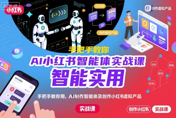 AI小红书智能体实战课,手把手教你用AI制作智能体及创作小红书虚拟产品,提效+内容商业化-阳知网创资源库