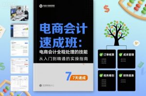 电商会计速成班,电商会计全程处理的技能-阳知网创资源库
