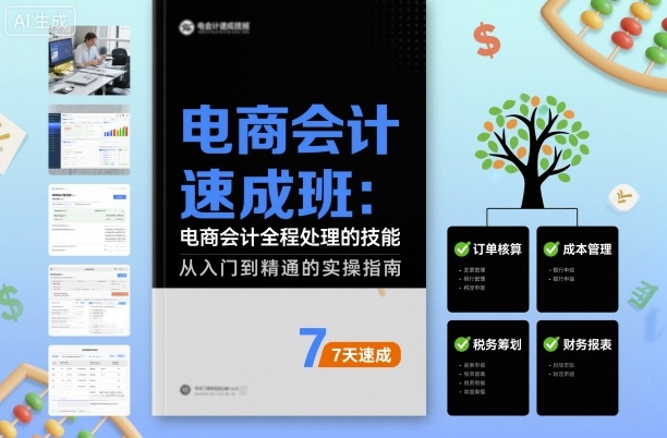 电商会计速成班,电商会计全程处理的技能-阳知网创资源库