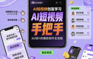 AI短视频创富学习,手把手教会你制作AI短视频-阳知网创资源库