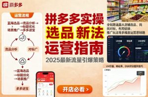 王校长9月12拼多多实操新玩法，全链路涵盖从店铺选品、找对标，布局链接，推广玩法等多维度运营思路-阳知网创资源库