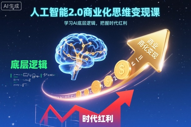 人工智能2.0商业化思维变现课,学习AI底层逻辑,把握时代红利-阳知网创资源库